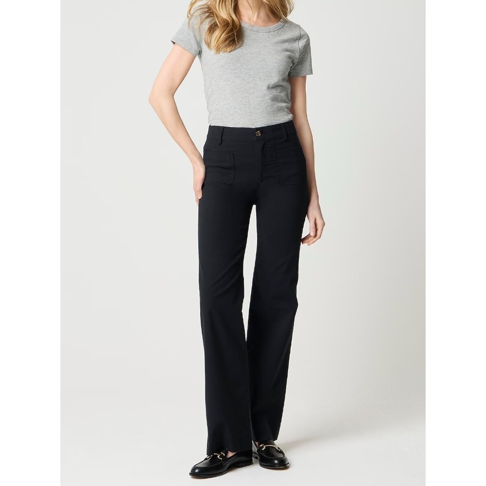 J.Crew Factory | NWT Petite Lizzie Wide-Leg Pant Black Cotton Linen | Sz P29